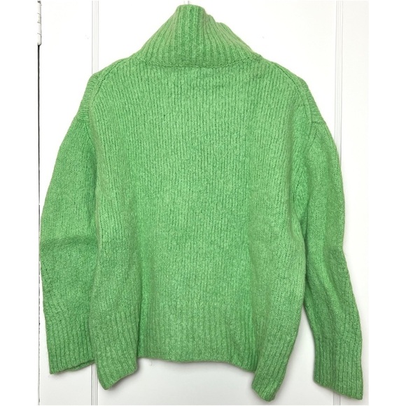 ALC Mint Alpaca Merino Wool Knit Oversized Slouchy Pullover Turtleneck Sweater S - Picture 12 of 16